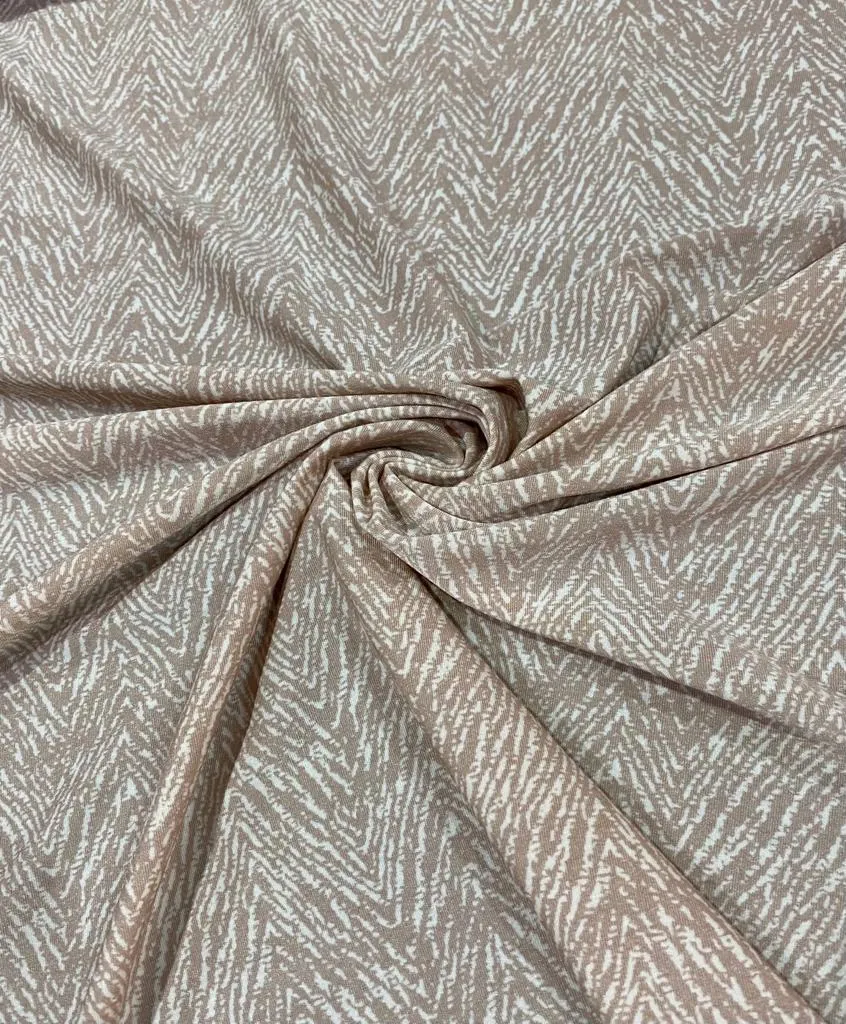 Beige Blanco Chevron — Licra Estampada Aquerontex, Heredia Costa Rica