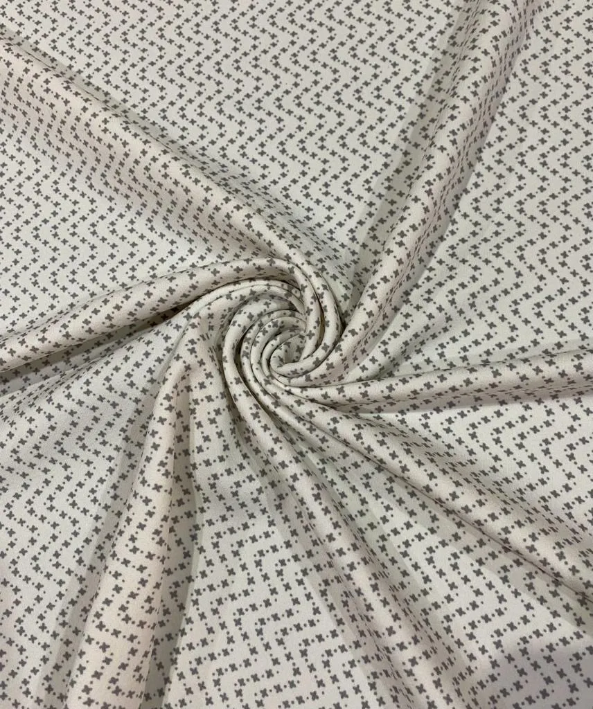 Blanco Crema Cuadros — Licra Estampada Aquerontex, Heredia Costa Rica