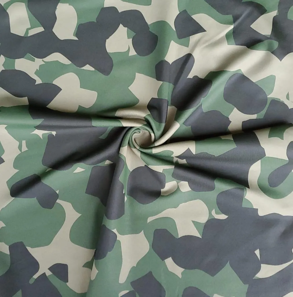 Camuflaje Verde Gris — Licra Estampada Aquerontex, Heredia Costa Rica